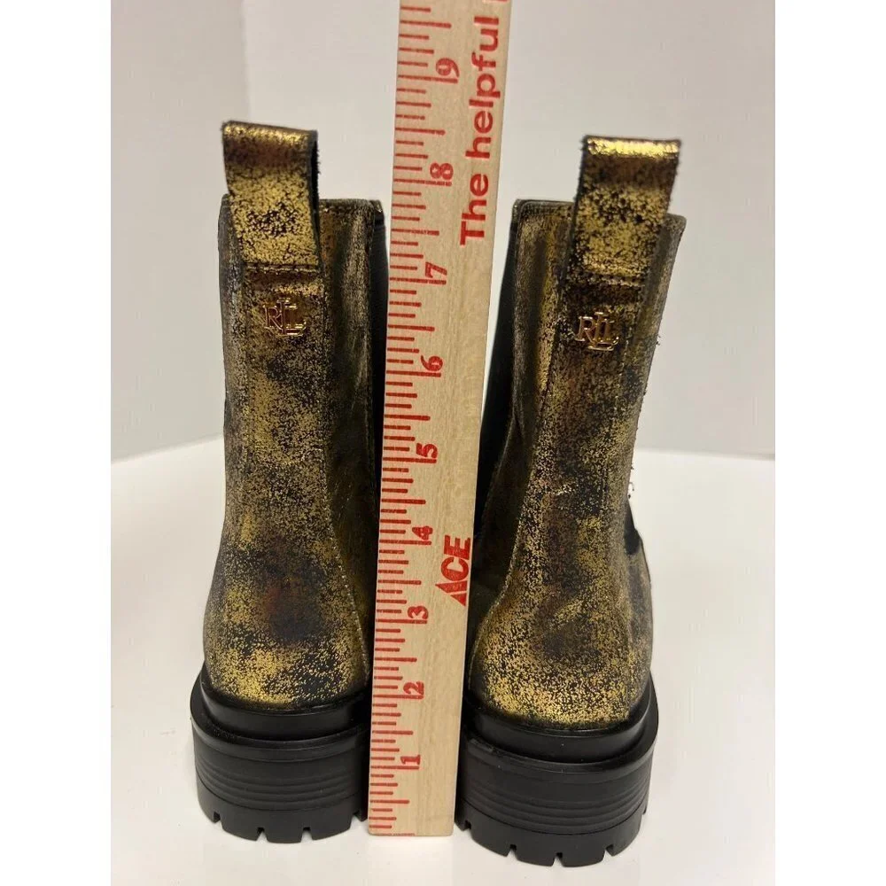 NEW! Lauren Ralph Lauren Distressed Lug Chelsea Boot Corinne Women's Size  8.5